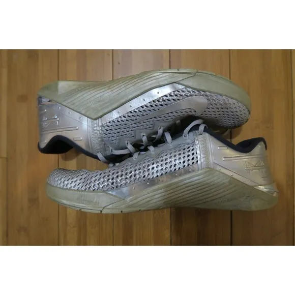 Nike Metcon 6 PRM Crossfit Sneakers Metallic Silver Mens 11 Training Gym Workout