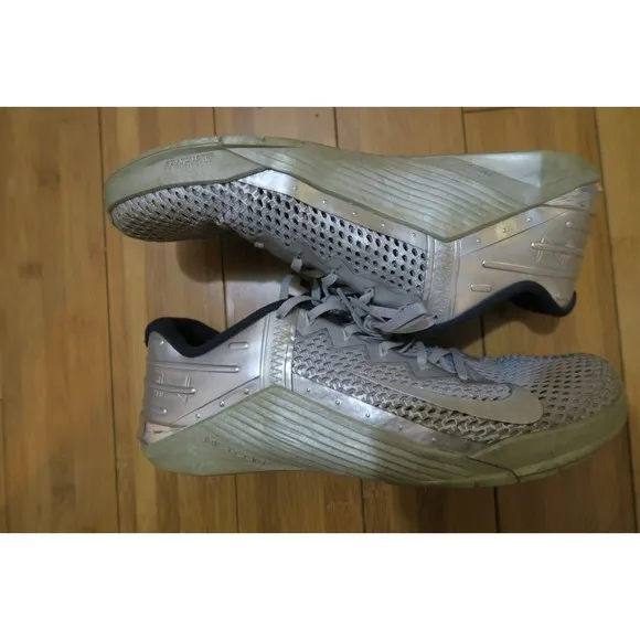Nike Metcon 6 PRM Crossfit Sneakers Metallic Silver Mens 11 Training Gym Workout