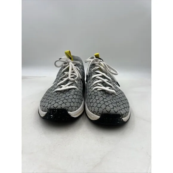 Nike Metcon Shoes Mens 10.5 DSX Flyknit 2X Training Dynamic Yellow Gray Sneakers