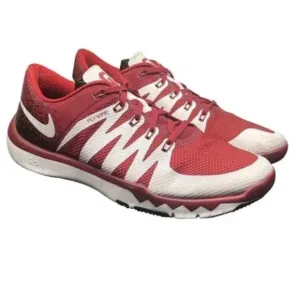 Nike Oklahoma Sooners Mens 11.5 Sneakers Shoes Red White Flywire Free Trainer
