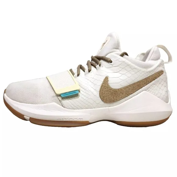 NIKE PG 1 'Ivory' Sz 10.5 Ivory/Oatmeal-Gum Light Brown-Vivid Sky 878627-110