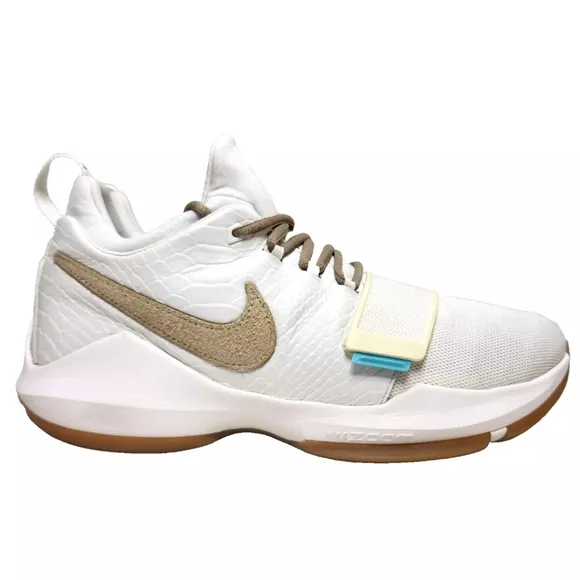 NIKE PG 1 'Ivory' Sz 10.5 Ivory/Oatmeal-Gum Light Brown-Vivid Sky 878627-110