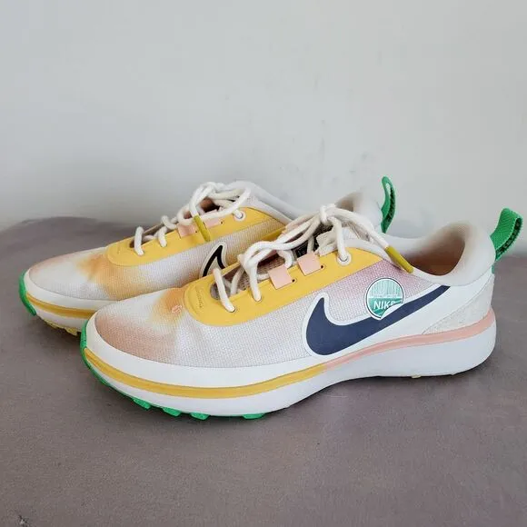 Nike React Infinity Pro Golf Shoes Pastel Yellow Green White Navy Size 7 Women's
