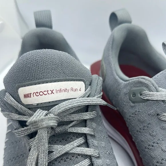 Nike  reactx infinity Run 4 Men's Gray and Red Running Shoes