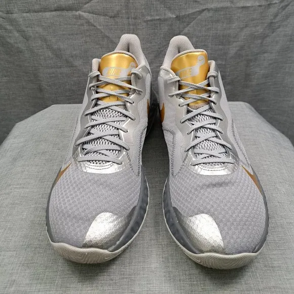 Nike Renew Elevate Basketball Shoes/Sneakers Size 11.5 Cool Grey Metallic Gold