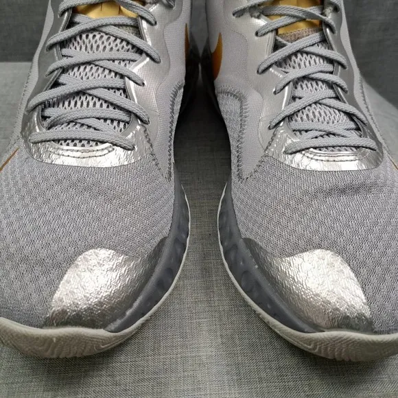 Nike Renew Elevate Basketball Shoes/Sneakers Size 11.5 Cool Grey Metallic Gold