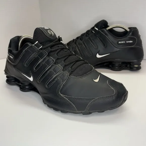 Nike Shox NZ Triple Black Men's Running Shoes Leather 501524-091 Size 10
