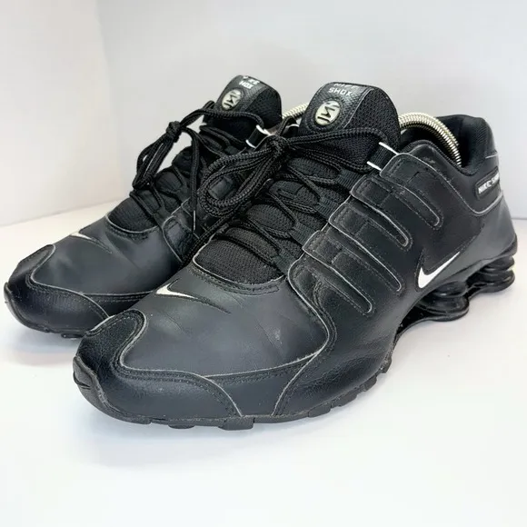 Nike Shox NZ Triple Black Men's Running Shoes Leather 501524-091 Size 10