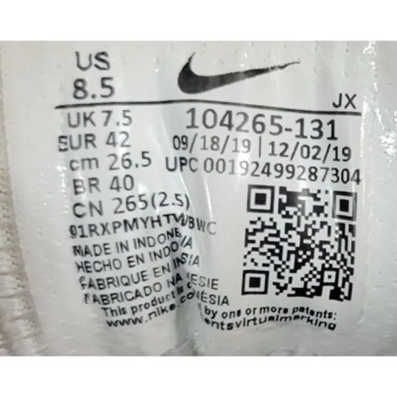 Nike Shox R4 104265-131 Men's Size 8.5 White Metallic Silver 2019 Running Shoes