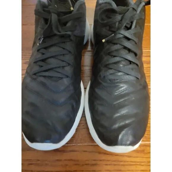 Nike  Size 12 Roshe Tiempo 6 Men's Black Leather Suede Running Shoes 853535-002