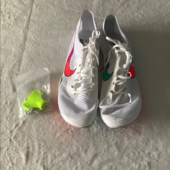 Nike White and Multicolor Sneakers cleats
