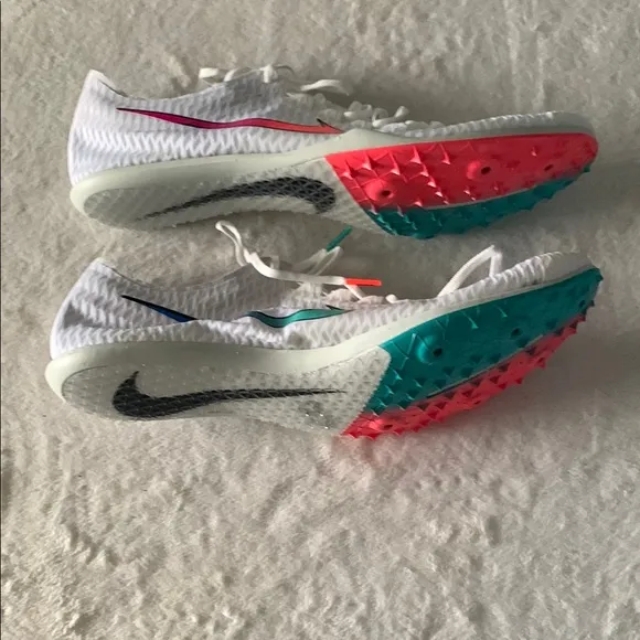 Nike White and Multicolor Sneakers cleats