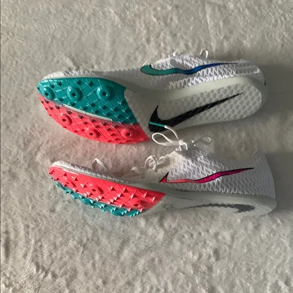 Nike White and Multicolor Sneakers cleats