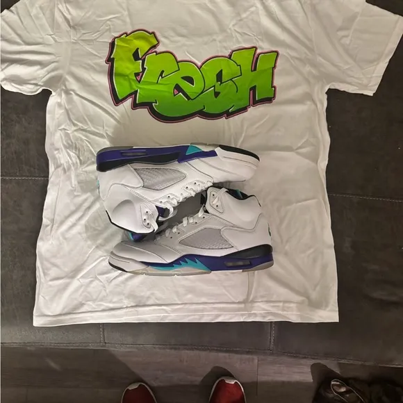 Nike White and Purple Athletic Shoes
