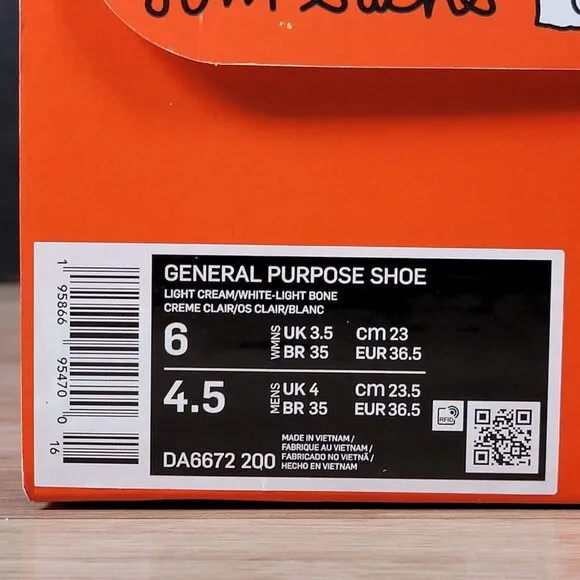 Nike x Tom Sachs General Purpose Shoes Womens Size 6 Beige Sneakers DA6672-200