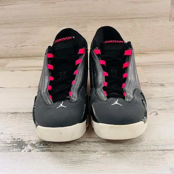 Nike Youth Girls Jordan 14 Retro Mid Lace Up Hyper Pink/Metallic/Gray Size 6.5Y