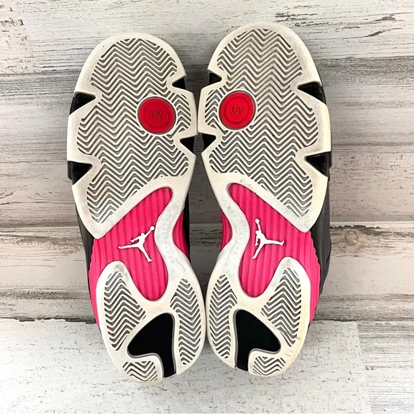 Nike Youth Girls Jordan 14 Retro Mid Lace Up Hyper Pink/Metallic/Gray Size 6.5Y