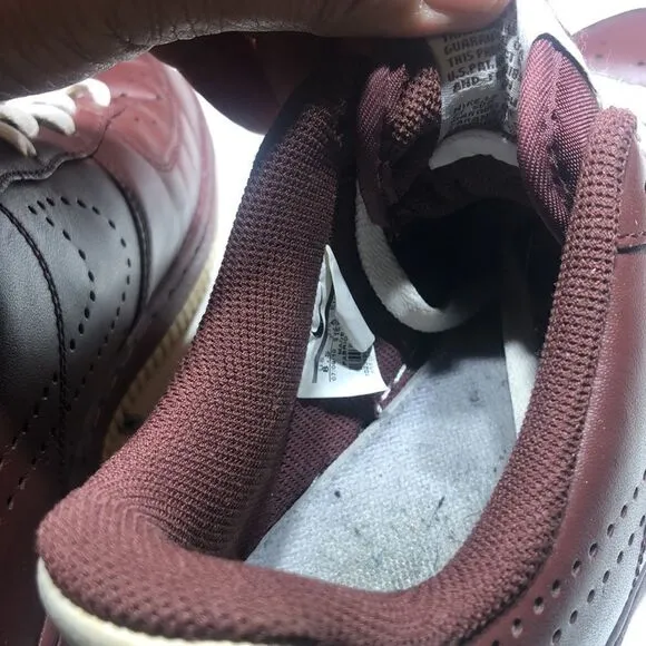Nike Air Force 1  Burgundy And White‎ Size 8.5 Tennis Shoes Sneakers 315122-603