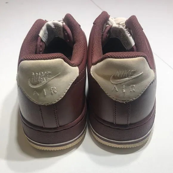 Nike Air Force 1  Burgundy And White‎ Size 8.5 Tennis Shoes Sneakers 315122-603