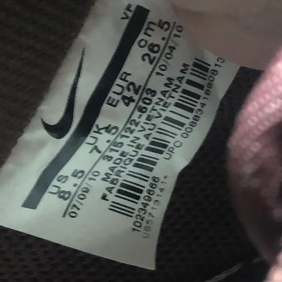 Nike Air Force 1  Burgundy And White‎ Size 8.5 Tennis Shoes Sneakers 315122-603