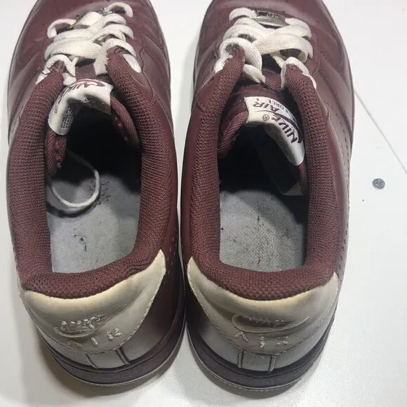 Nike Air Force 1  Burgundy And White‎ Size 8.5 Tennis Shoes Sneakers 315122-603