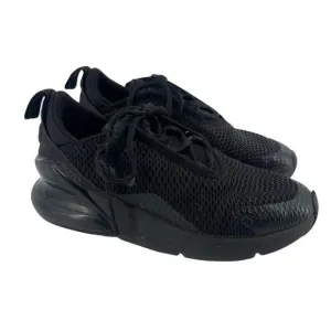 Nike Air Max 270 Little Kid’s Triple Black Lace Up Sneakers AO2372-006 Size 1Y