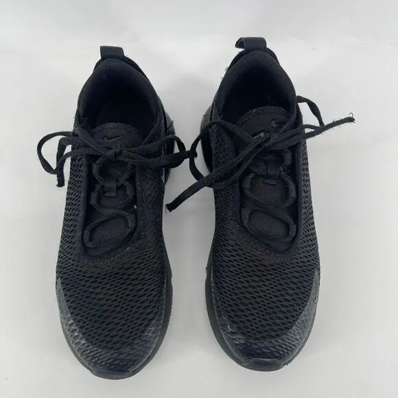 Nike Air Max 270 Little Kid’s Triple Black Lace Up Sneakers AO2372-006 Size 1Y