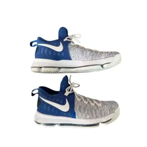 Nike Mens Blue White Zoom KD 9 Lace Up Mesh Basketball Sneaker Shoes Size 10.5
