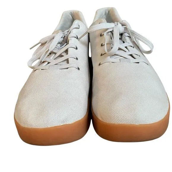 NoBull Lace Up Shoes Men 13.5 EU 48 Ivory Canvas Athletic Trainers Low Top