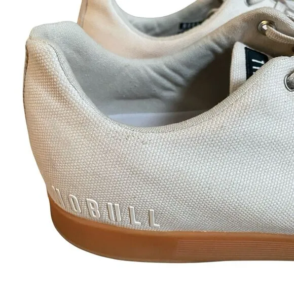 NoBull Lace Up Shoes Men 13.5 EU 48 Ivory Canvas Athletic Trainers Low Top