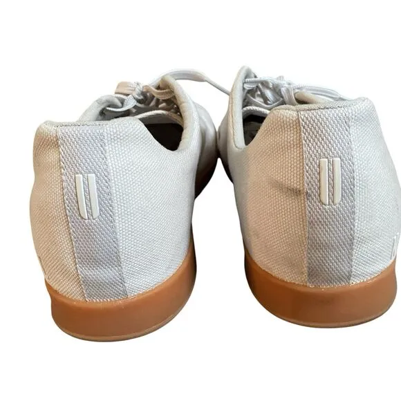 NoBull Lace Up Shoes Men 13.5 EU 48 Ivory Canvas Athletic Trainers Low Top