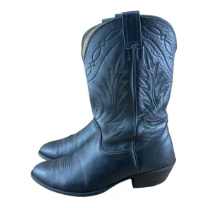 Nocona 7501 Black deertan leather Men's cowboy western boots 11.5D