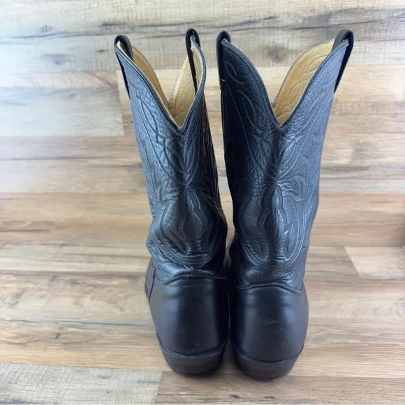 Nocona 7501 Black deertan leather Men's cowboy western boots 11.5D