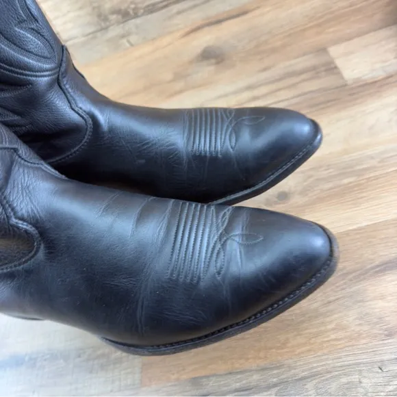 Nocona 7501 Black deertan leather Men's cowboy western boots 11.5D