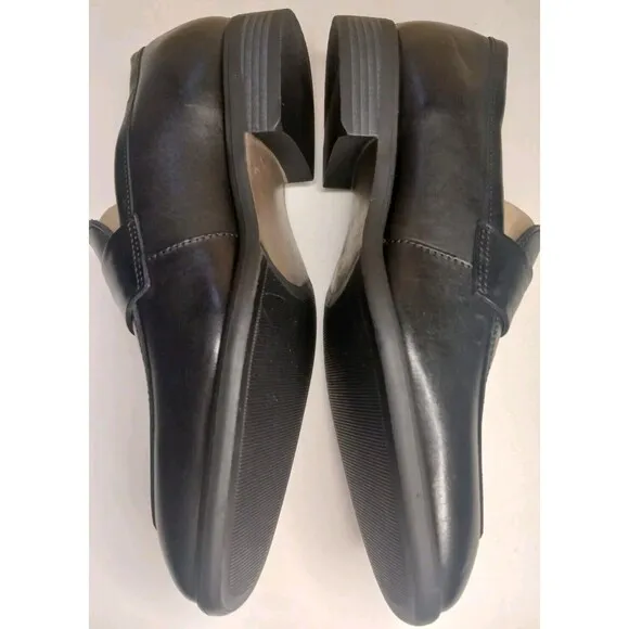 Nordstrom Mens Sz 8.5 Edward Ortholite Black Leather Penny Loafer Dress Shoes