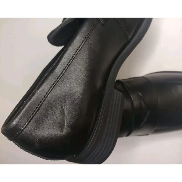Nordstrom Mens Sz 8.5 Edward Ortholite Black Leather Penny Loafer Dress Shoes