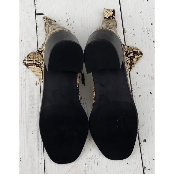 Nordstrom Nohazina-Lea Caramel Snake Print Heel Ankle Boots 5.5 / UK 3 / EU 35.5