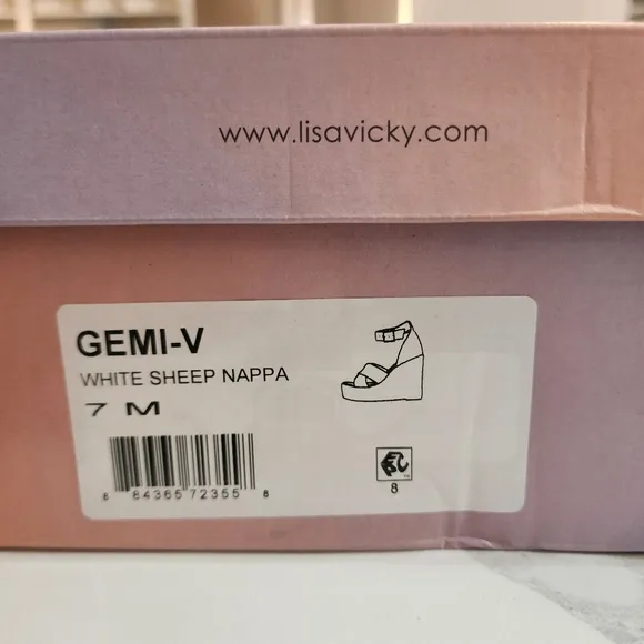 Nordstrom Shoes by Lisa Vicky Leather Gemi Espadrille Wedge Sandal Sz 7 White