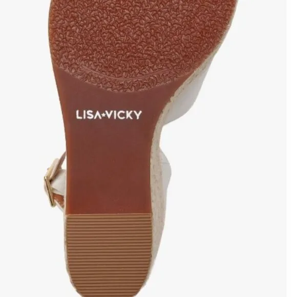Nordstrom Shoes by Lisa Vicky Leather Gemi Espadrille Wedge Sandal Sz 7 White