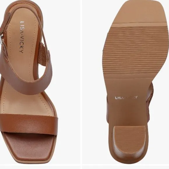Nordstrom Shoes by Lisa Vicky Size 8, Oasis Sandals in Brown Leather - New
