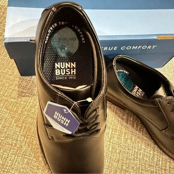Nunn Bush | Men's Carmelo Plain Toe Oxford Dress Shoes‎ - Black, Size 10.5