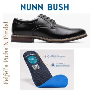 Nunn Bush | Men's Carmelo Plain Toe Oxford Dress Shoes‎ - Black, Size 10.5