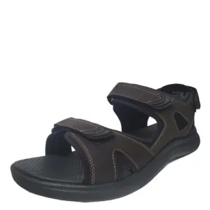 Nunn Bush Mens Rio Vista Three Strap Sandals Brown 12 M