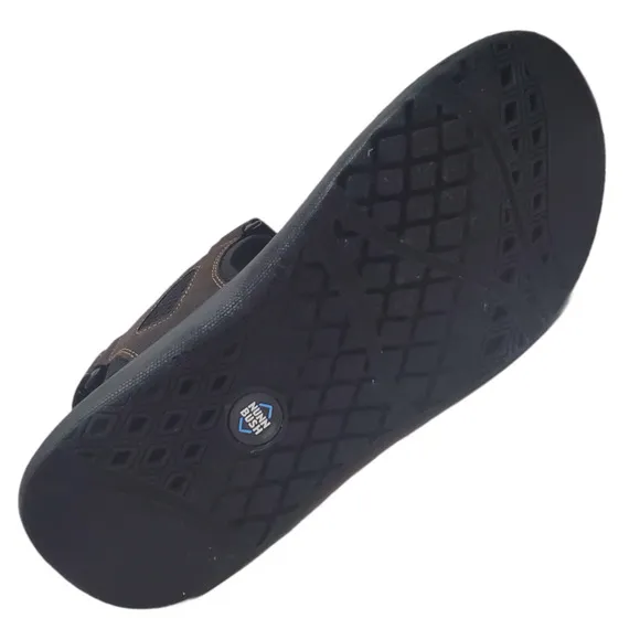 Nunn Bush Mens Rio Vista Three Strap Sandals Brown 12 M