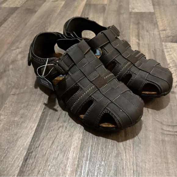 Nunn Bush Walk Brown VeganLeather Rio Bravo Fisherman Lightweight Sandals NWT 13