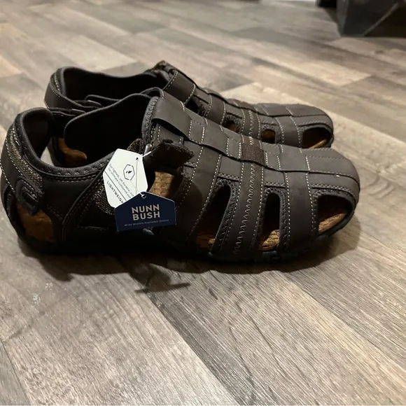 Nunn Bush Walk Brown VeganLeather Rio Bravo Fisherman Lightweight Sandals NWT 13