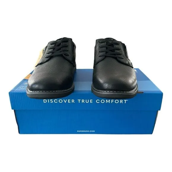 NWB Nunn Bush Otto Leather Oxford Shoes Black 1” Heel Height Men’s Size 9.5 XW