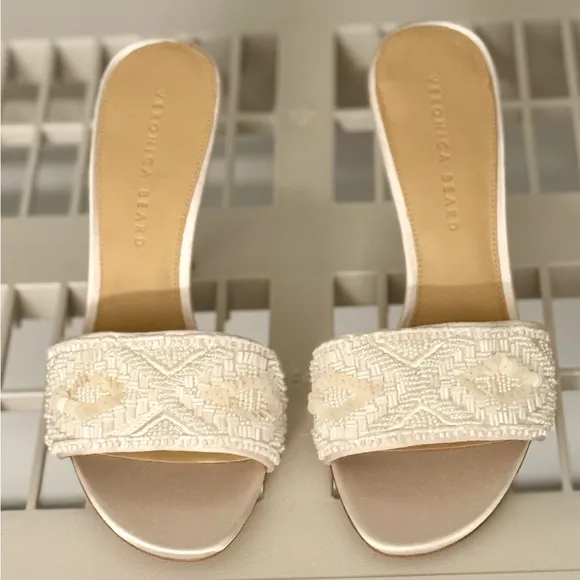 NWB Veronica Beard Braxton Braided Sandal Coconut