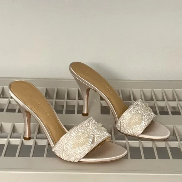 NWB Veronica Beard Braxton Braided Sandal Coconut