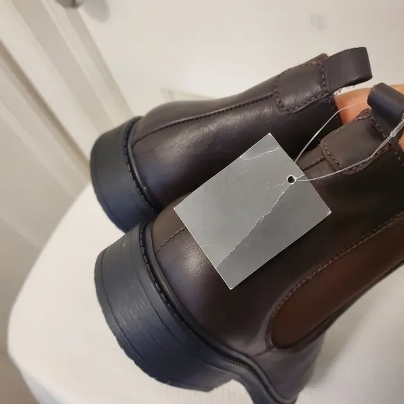 NWOB Enzo Tesoti Chestnut Brown Leather Chelsea Boots Size 46 = 13 Men's